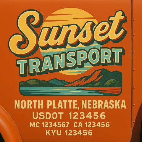 Custom Truck Door Lettering Sign Decal Sticker For Trucking, Businesses with City, State and USDOT, MC, GVW Truck Sign (2-Pack)
