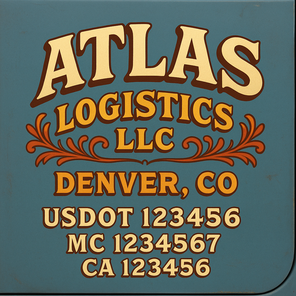 Custom Truck Door Lettering Sign Decal Sticker For Trucking, Businesses with City, State and USDOT, MC, GVW Truck Sign (2-Pack)