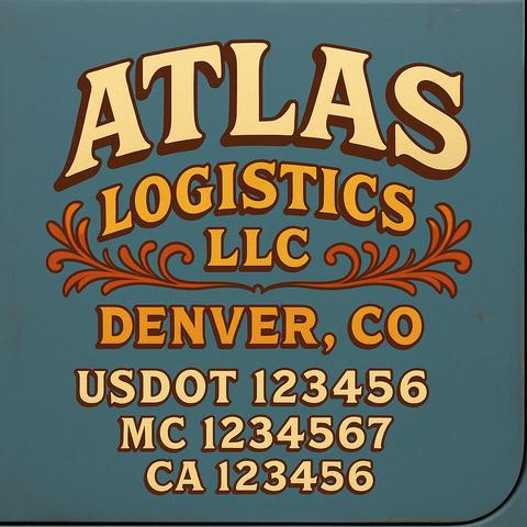 Custom Truck Door Lettering Sign Decal Sticker For Trucking, Businesses with City, State and USDOT, MC, GVW Truck Sign (2-Pack)