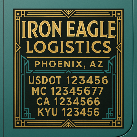 Custom Truck Door Lettering Sign Decal Sticker For Trucking, Businesses with City, State and USDOT, MC, GVW Truck Sign (2-Pack)