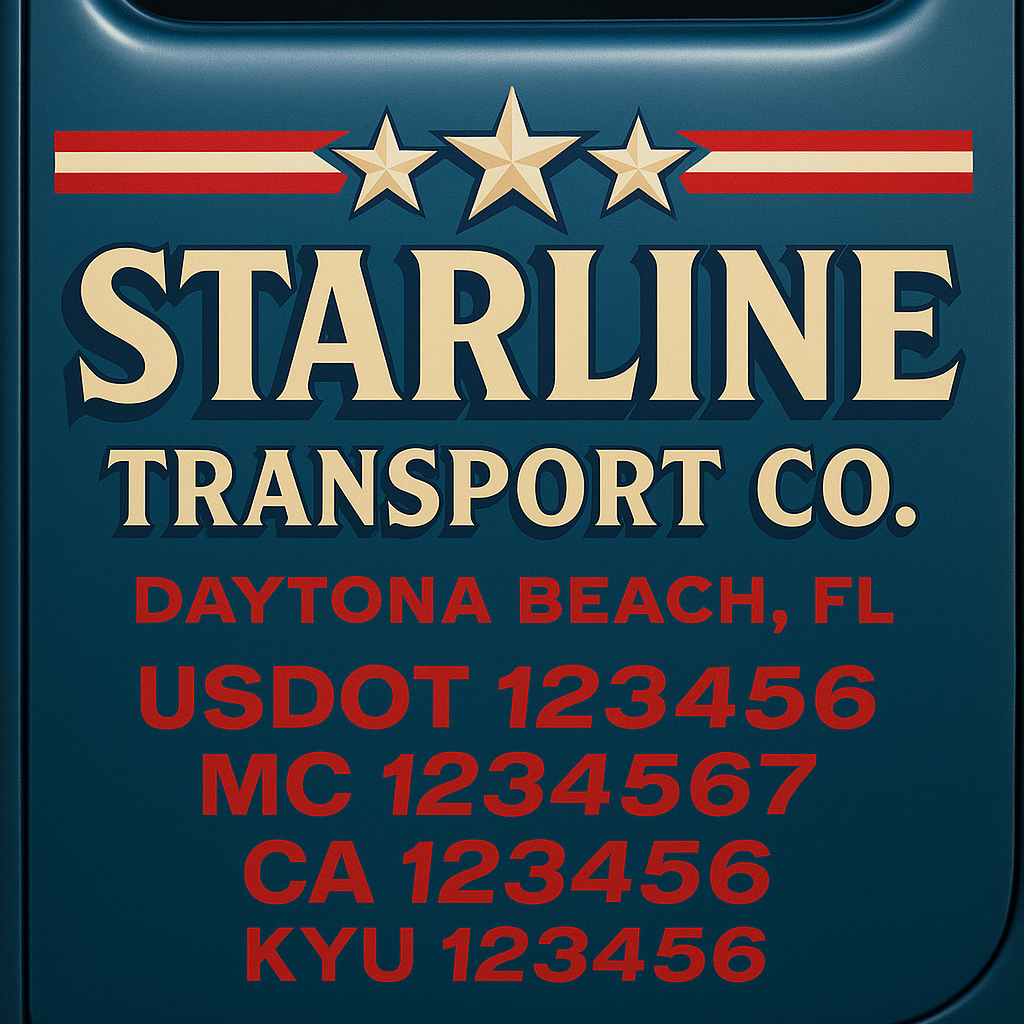 Custom Truck Door Lettering Sign Decal Sticker For Trucking, Businesses with City, State and USDOT, MC, GVW Truck Sign (2-Pack)