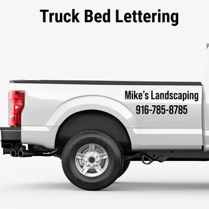 truck bed lettering decals for business
