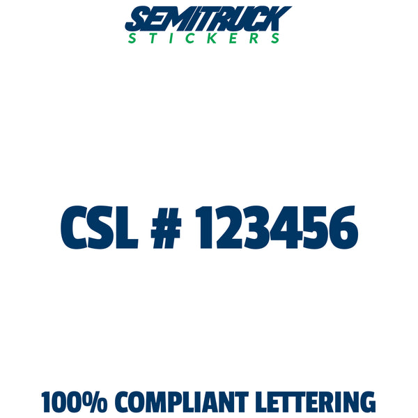 CSL Number Decal Sticker Lettering, (Pair)