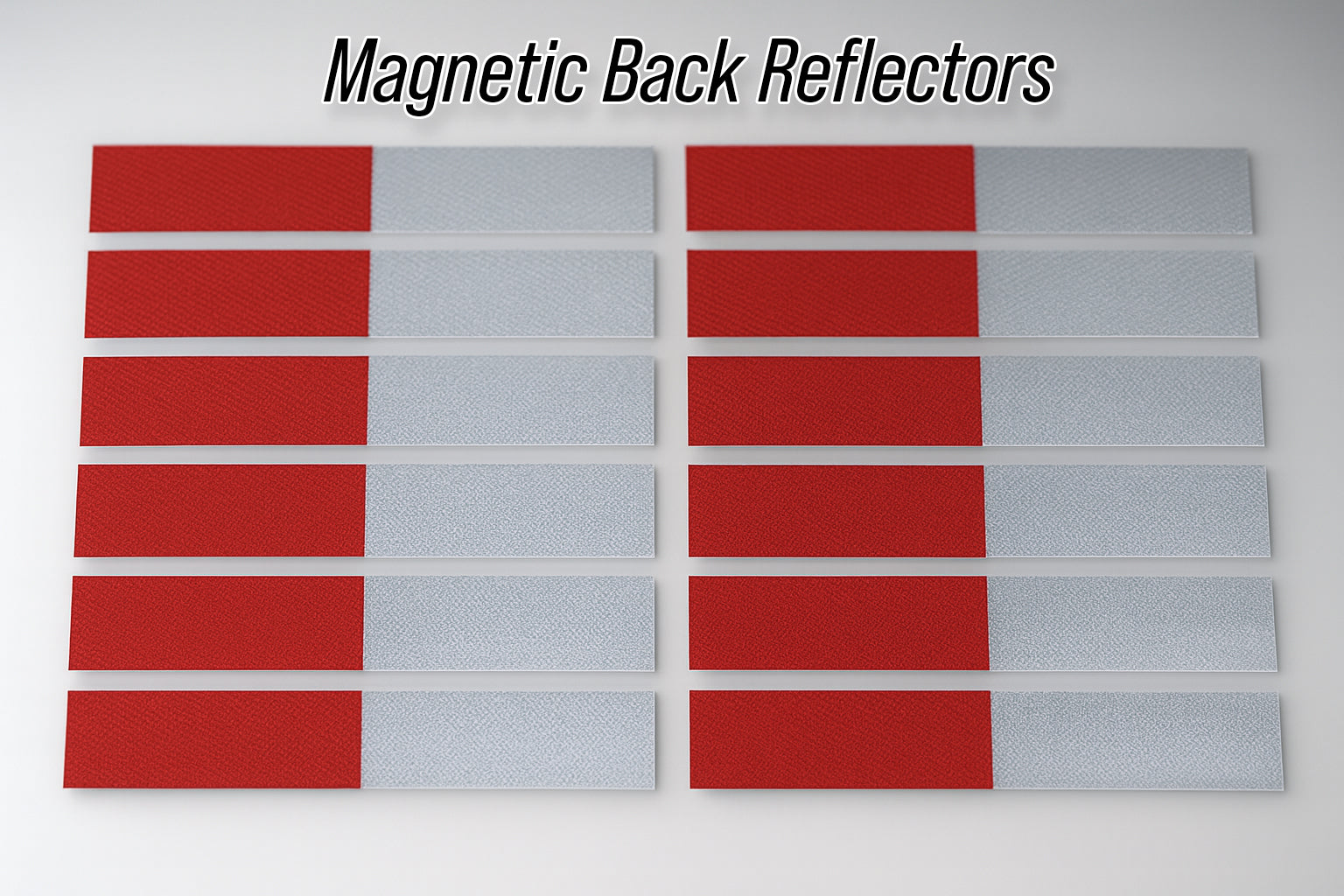Magnetic DOT Red & White Reflective Strips | DOT Magnet Reflective Strips | DOT Reflective Magnetic Tape | Many Sizes