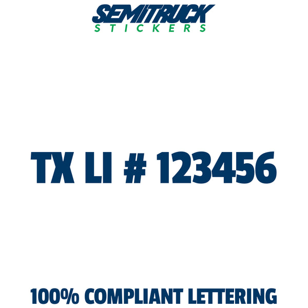 TXLI Number Decal Sticker Lettering, (Pair)