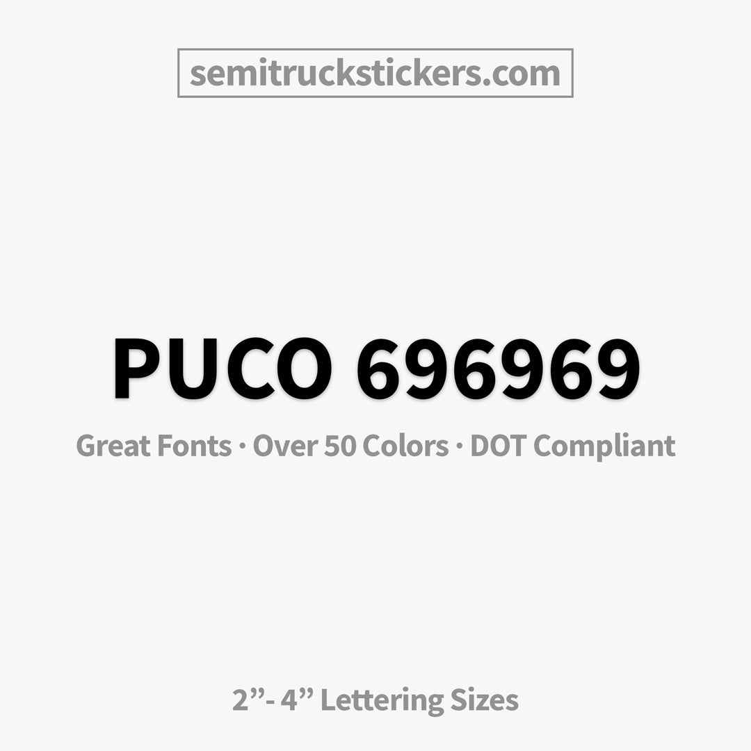 puco number decal sticker