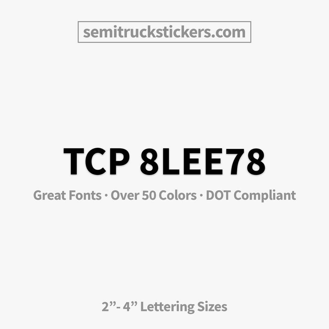 tcp number decal sticker