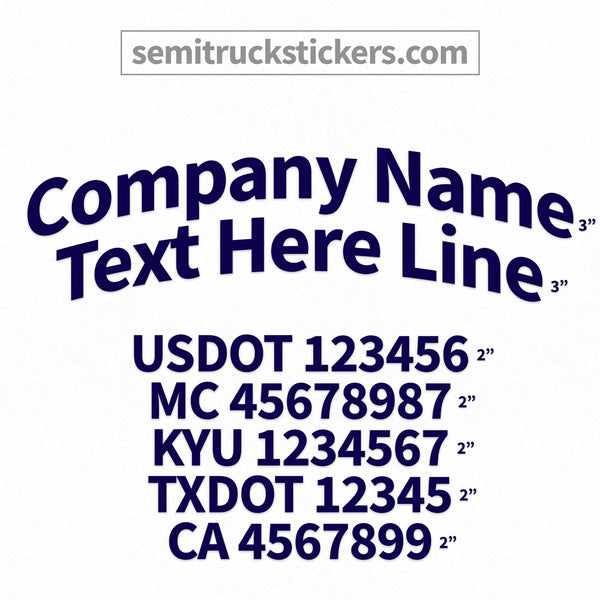 Arched Company Name Truck Door Decal, USDOT, (Pair)