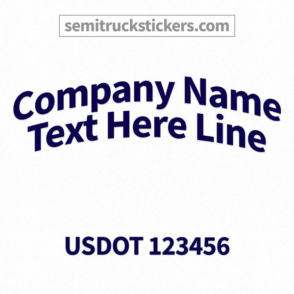 arched company name decal with usdot number
