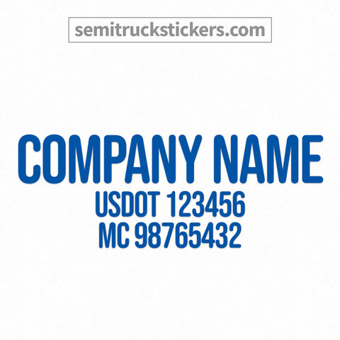 company name truck decal with usdot, mc