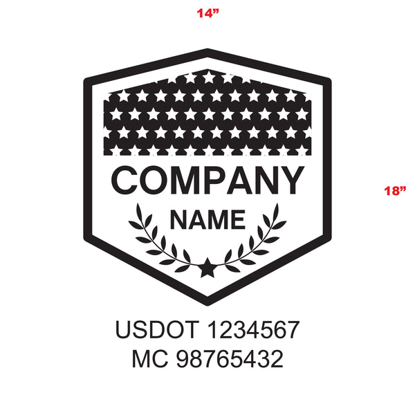 Military Style Company Name Truck Door Decal, USDOT, (Set of 2)