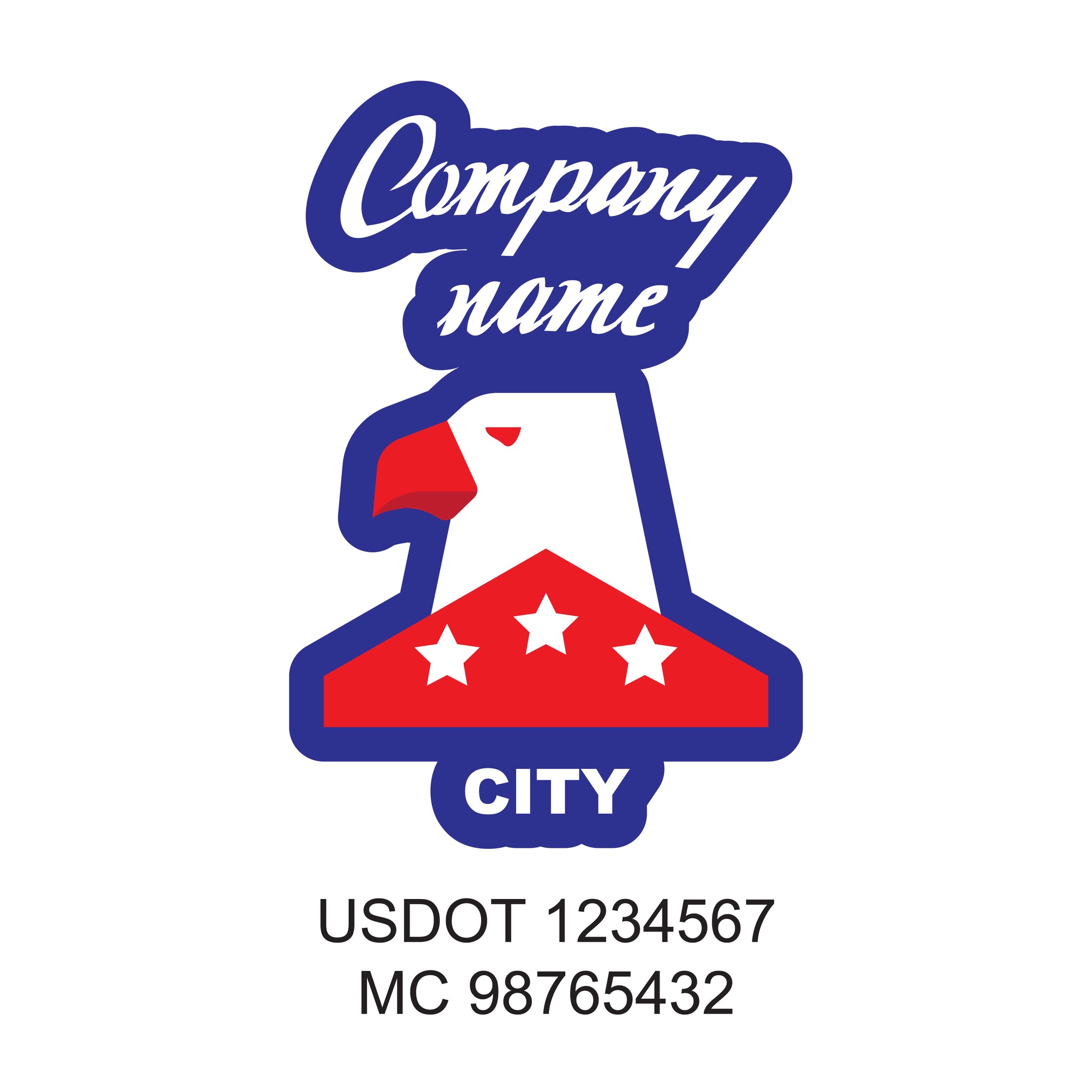Patriotic company name Truck decal