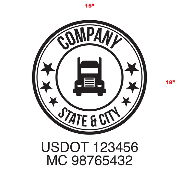 Company Name Logistics & Transportation Truck Decal, (USDOT)