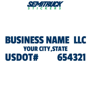 business name, location & usdot decal sticker