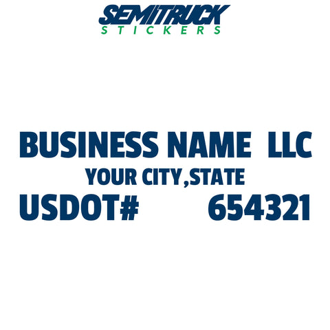 business name, location & usdot decal sticker