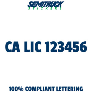 CA LIC number sticker
