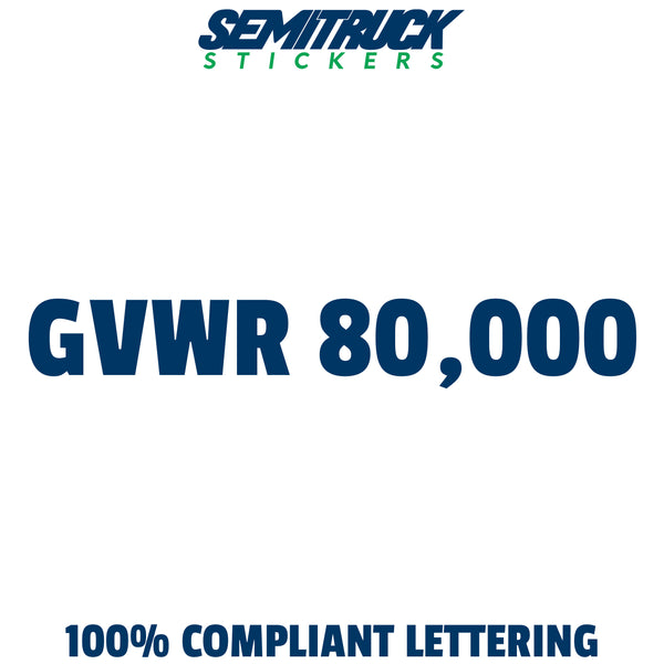GVWR number sticker