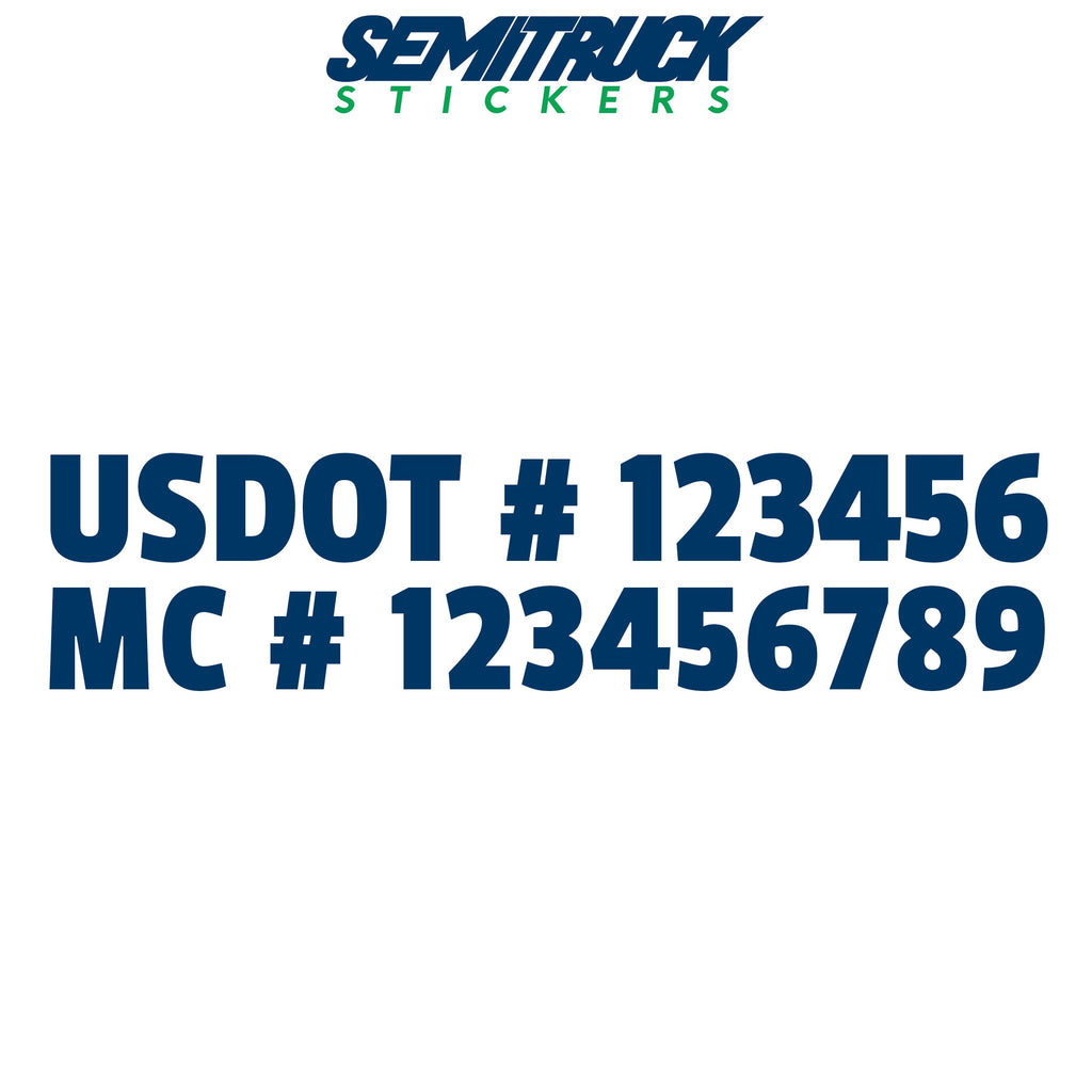 US DOT & MC Number Truck Decal Sticker Vinyl Lettering, (Pair