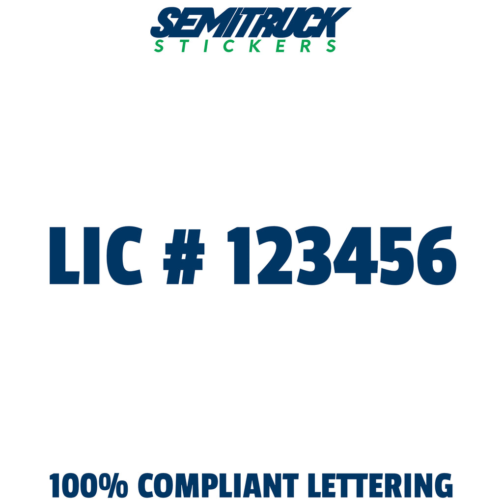 Lic Sticker LIC # Number Decal Lettering, (Pair) – semitruckstickers.com