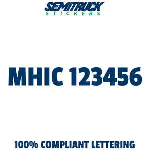 MHIC number sticker