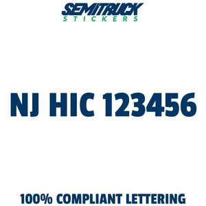 NJ HIC number sticker