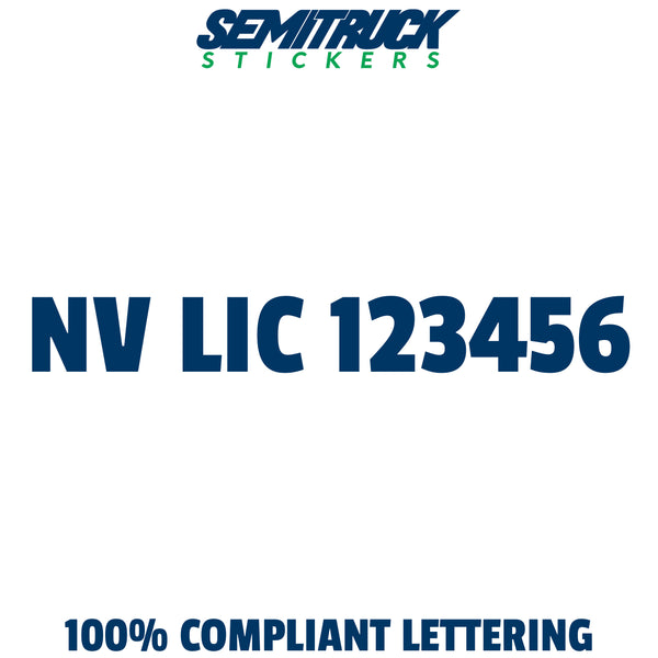 NV LIC number sticker