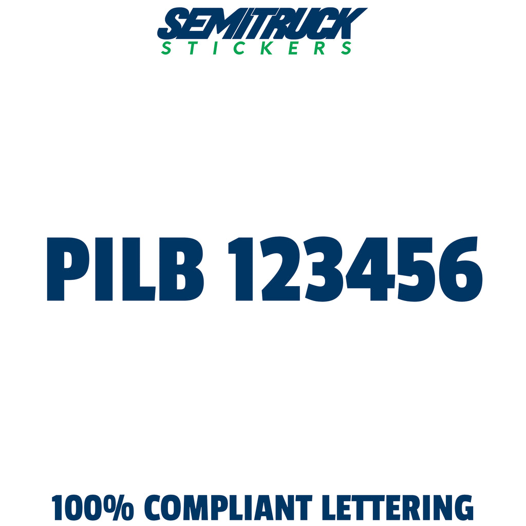 PILB Number Decal Lettering, (Pair)