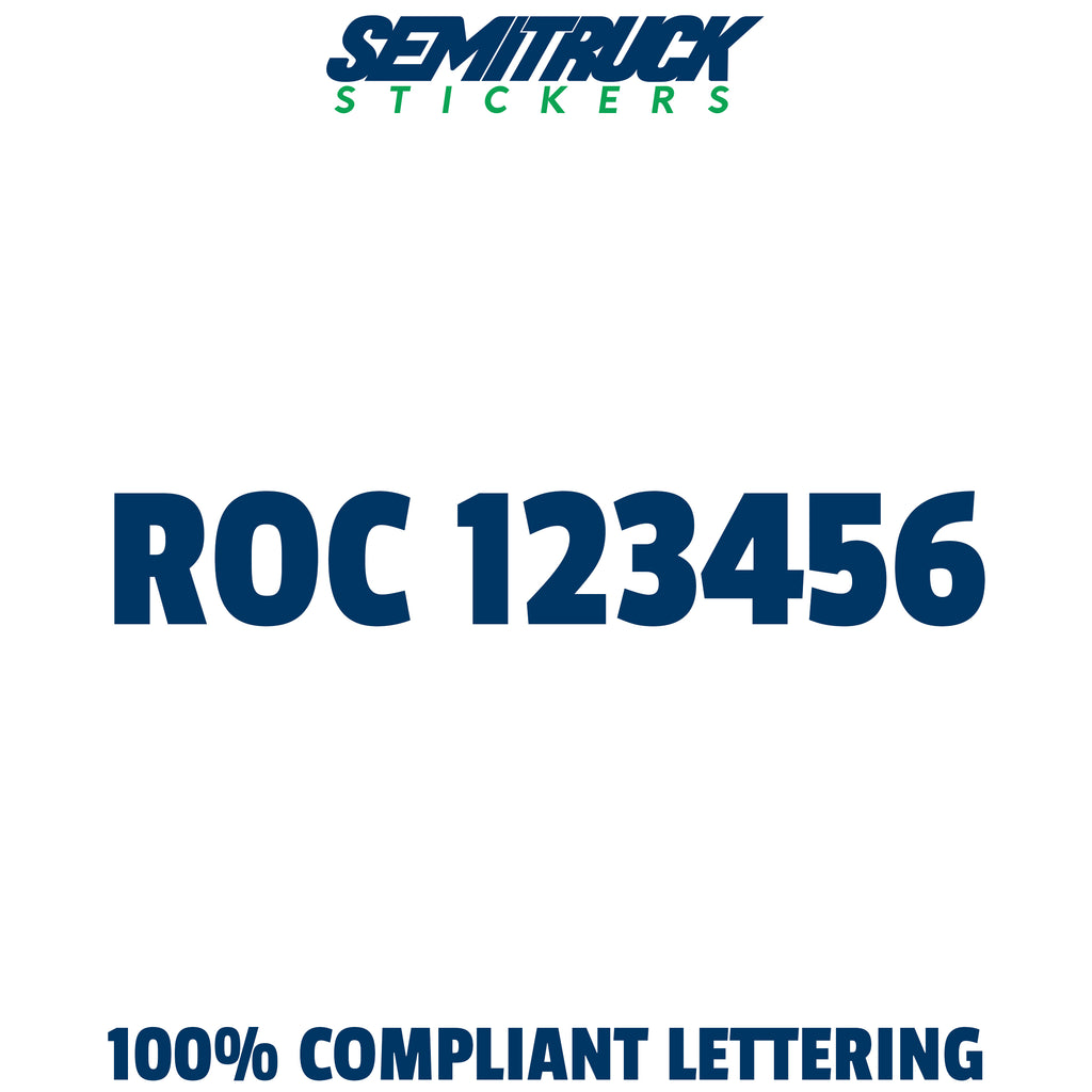 ROC Number Decal Lettering, (Pair) – semitruckstickers.com