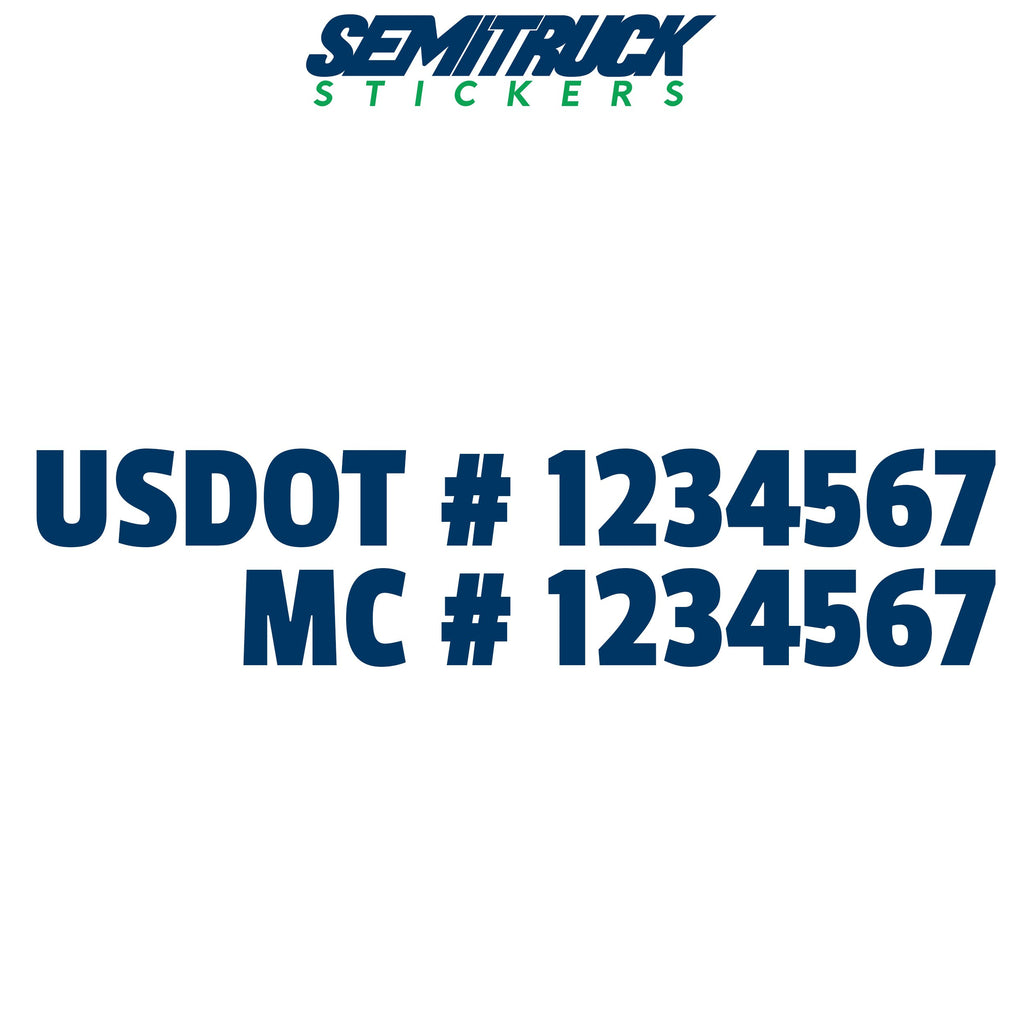 DOT & MC Number Truck Decal Sticker Lettering, (Pair